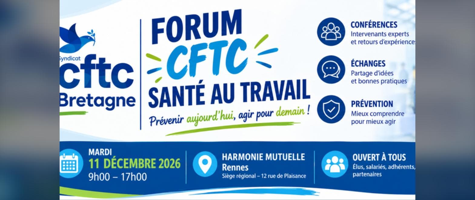 Forum Santé au Travail 2026 — CFTC Bretagne, Rennes